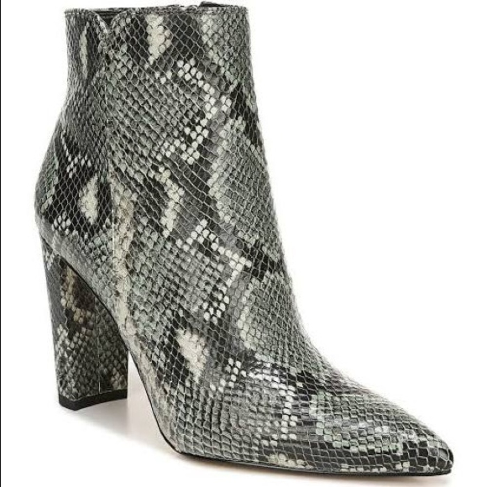 Sam Edelman Black and Gray Snake Print Booties